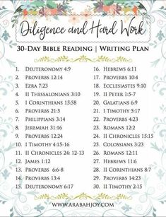 the bible's daily reading plan with flowers and scrolls on it, including an ornate frame