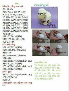 the instructions for how to crochet a sheep