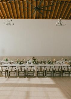 a long table is set up for an event