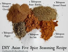 Chinese Five Spice Powder Recipe, Asian Five Spice Recipe, Asian Spices For Chicken, Asian Seasoning Chicken, Asian Spices Blend, All Spice Recipe, Chinese Five Spice Recipe, Seven Spices Recipe, Chinese Seasoning