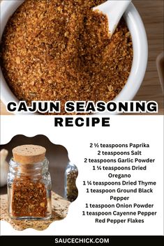 the recipe for cajun seasoning is shown