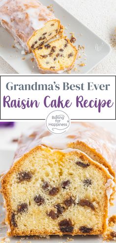 the best ever raisin cake recipe is made with only three ingredients, and it's so good to eat