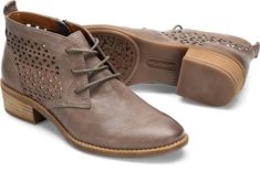 Comfortiva.com - Shop the Chalina Product in Cemento Grey Sofft Shoes, Shoes And Boots, Shoe Company, Fashion Addict, Stacked Heel, Womens Oxfords, Up Styles, Italian Leather, Final Sale