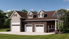 a two car garage is shown in this rendering