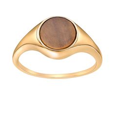 Accessorize in style with this Gemminded 18k gold over sterling silver tiger's eye signet ring. Click on this JEWELRY & WATCHES GUIDE to learn about fit, styles, materials and more! Accessorize in style with this Gemminded 18k gold over sterling silver tiger's eye signet ring. Click on this JEWELRY & WATCHES GUIDE to learn about fit, styles, materials and more! FEATURES Width: 9 mm Shank style: straight Nickel safe Metal: sterling silver Plating: 18k gold Finish: polished Packaging: boxedSTONE D Classic Brown Signet Ring, Elegant Brown Gemstone Signet Ring, Elegant Brown Signet Ring For Anniversary, Elegant Brown Signet Ring For Formal Occasion, Elegant Formal Brown Signet Ring, Brown Round Jewelry With Polished Finish, Tiger's Eye, Signet Ring, Womens Jewelry Rings