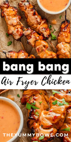 chicken skewers with mayo sauce. Bang Bang Chicken Wings Air Fryer, Air Fryer Pretzel Chicken, Airfryer Bang Bang Chicken, Bang Bang Chicken Air Fryer Recipes, Bang Bang Air Fryer Chicken, Bang Bang Chicken Skewers Air Fryer, Air Fryer Bang Bang Chicken, Air Fryer Chicken Meals, Air Fryer Chicken Skewers