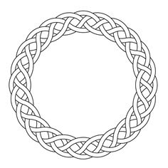 a round frame made up of two intertwined braids, in black and white