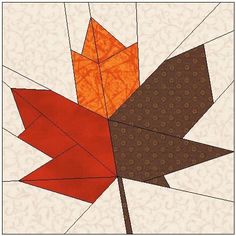 an orange and brown maple leaf on a white background