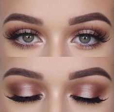 Rose Gold Eye Makeup, Amazing Wedding Makeup, Make Up Designs, Wedding Hairstyles And Makeup, Shimmer Eye Makeup, Makeup 2018, Gold Eye Makeup, Best Wedding Makeup, Wedding Makeup Tips