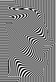 an abstract black and white background with wavy lines