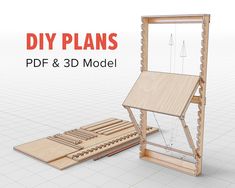 an image of a wooden model with the words diy plans and instructions on it