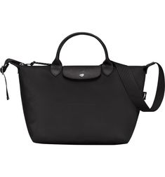 Longchamp Le Pliage Energy Recycled Nylon Crossbody Bag | Nordstrom Black Nylon Bags With Detachable Handle, Longchamp Le Pliage Energy, Longchamp Crossbody, Nylon Crossbody Bag, Crossbody Tote, Longchamp Le Pliage, Fabric Scraps, Crossbody Bag, Recycling