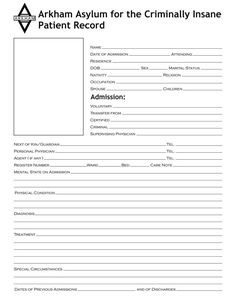 the printable form is shown for patient records