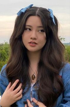 No Heat Hairstyles For Long Hair, Denim Hairstyle, Hair Bows Aesthetic, Peinado Coquette, Cute Hairstyle Ideas, Peinados Fáciles Para Cabello Corto, Hair Stylies, Hair Stylist Life, Aesthetic Hair