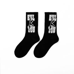 Introducing our Sports Casual Printed Socks, designed for ultimate comfort and style. With a middle tube height and standard thickness, these socks are perfect for everyday wear. Crafted from high-quality cotton, they ensure breathability and durability. Whether you're hitting the gym or going for a casual stroll, these crew-length socks provide a snug fit and excellent support. Choose from a variety of eye-catching prints to effortlessly elevate your outfit. Step into style and comfort with our Trendy Letter Print Cotton Socks, Trendy Cotton Letter Print Socks, Trendy Cotton Socks With Letter Print, Casual Cotton Letter Print Socks, Sporty Cotton Socks With Letter Print, Black Stretch Socks For Streetwear, Trendy Cotton Sports Socks, Trendy Black Sports Socks, Trendy Black Socks With Letter Print