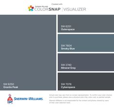 the colorsnap visualizer is shown in gray and blue, with different shades