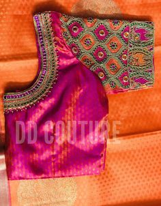 Traditional Drape Blouse With Mirror Work In Tissue Silk, Tussar Silk Traditional Wear With Mirror Work For Navratri, Traditional Tussar Silk Wear With Mirror Work For Navratri, Traditional Tissue Silk Blouse With Mirror Work, Tissue Silk Blouse Piece With Mirror Work For Festivals, Bollywood Style Tussar Silk Traditional Wear With Mirror Work, Multicolor Blouse With Mirror Work And Traditional Drape, Tissue Silk Blouse With Traditional Drape For Puja, Transitional Tissue Silk Blouse With Pallu Detail