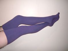 "A versatile grey/blue cotton blend seamed stocking, which is very soft with a great amount of stretch. Made in your size!! As a seamed stocking, it is shaped to fit the thigh, knee, calf and heel. Color is similar to cornflower, maybe a little more muted. These are intended as stockings, and work well with the standard or suspender clip style. If you want to use them as thigh highs instead, please find the Stocking Upgrade for adding elastic (also in the Hosiery section). Please measure your th Blue Thigh High Legwear For Winter, Fitted Blue Knee-high Socks For Winter, Fitted Blue Thigh-high Stockings, Fitted Blue Winter Hosiery, Fitted Blue Hosiery For Winter, Blue Stretch Hosiery For Winter, Fitted Thigh-high Blue Legwear, Blue Stretch Footless Tights, Fitted Blue Thigh-high Tights