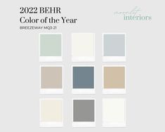 the color scheme for an interior design project, including white and gray walls with different shades