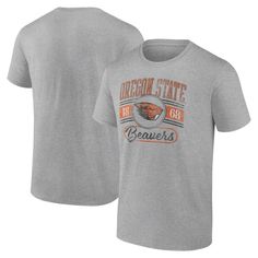 Show your team pride all season long with this T-Shirt. This classic crew neck tee is crafted from soft, breathable fabric for all-day comfort. The bold graphics are the perfect way to demonstrate your fandom, whether you're at the game or just running errands around town. Beaver Logo, Oregon State Beavers, Oregon State, Pride Tshirts, Bold Graphics, Oversized Tee, Crew Neck Tee, Heather Gray, Cotton Shorts