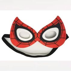 a red and black mask with spiderman's eyes