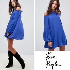 Free People Drift Away Oversized Tunic Dress In Blue. New With Tags. Size Small. Can Be Worn As A Tunic Or A Dress. Cut Outs On The Shoulder. Back Keyhole With Snap Closure. Bundle 2 Or More, Save 20% Blue Flowy Mini Dress For Fall, Chic Oversized Blue Dresses, Oversized Tunic Dress, Blazer Mini Dress, Chiffon Tunic, Free People Maxi Dress, Frock Dress, Free People Mini Dress, Ribbed Sweater Dress