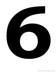 the number six is shown in black and white