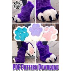 the paw pattern is shown on this stuffed animal