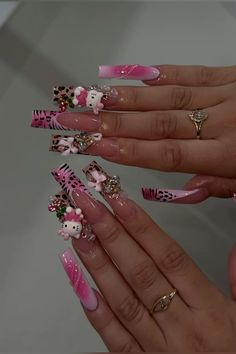 Exotic Nail Designs, Bow Nail Designs, Making Wigs, Pink Glitter Nails, Acrylic Nail Set, Long Acrylic Nail Designs, Cute Toe Nails, Glamour Nails, Girly Acrylic Nails