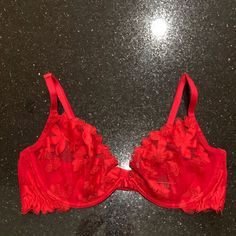 This Is Pretty Much Brand New. Only Ever Tried On Because It Never Fit Me Right. I Bought This Last Fall So Newer Style. So Pretty And Elegant! Beautiful Bra. Comment With Questions. Fitted Red Bra For Summer, Victoria's Secret Red Party Bra, Red Fitted Bra For Parties, Red Party Bra, Elegant Fitted Red Bra, Elegant Red Victoria's Secret Bra, Lacey Bra, Best Swimsuits, Beautiful Bra