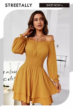 Solid Color One-Shoulder Long Sleeves Nipped Waist Casual Dresses V Neck Long Sleeve Dress, Mid Skirt, Mens Cardigan Sweater, Layered Dress, Women Long Sleeve Dress, Backless Mini Dress, Maxi Dresses Casual, Slim Dresses, Dress Elegant