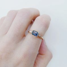 The Maggey ring is like an old soul, a classic beauty with hints of the modern woman.  This up-to-date vintage inspired ring can be worn as an alternative engagement ring, or as an everyday ring. Details: 14k gold (available in rose, white or yellow gold)Emerald cut Blue Sapphire is 5.5mm x 4mm Tapered diamond baguette An Old Soul, Vintage Inspired Rings, Alternative Engagement Ring, Everyday Ring, Blue Sapphire Ring, Everyday Rings, Alternative Engagement Rings, Old Soul, Blue Sapphire Rings