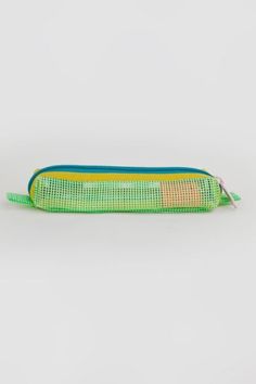 This pencil zip case is small but mighty! Its slim silhouette is minimalistic and lightweight and but can hold approximately 17 writing utensils! Content + Care Tear resistant 100% vinyl coated mesh Spot Clean Made in USA Size 2" height x 8" width x 2" depth, 2 oz | Mokuyobi Mesh Pencil Zip Pouch in Slime at Urban Outfitters Green Functional School Pencil Case, Green Pencil Shaped Case With Zipper Closure, Functional Green Pencil Case For Everyday Use, Functional Green Pencil Case With Zipper Pouch, Functional Green Pencil Case With Zipper, Portable Green Pencil Shaped Pencil Case, Functional Green Rectangular Pencil Case, Portable Green Pencil-shaped Pencil Case, Green Zipper Pouch Stationery For Everyday