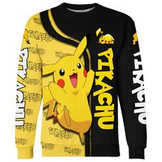 This Pikachu Design Hoodie And Leggings Set is a vibrant outfit designed for fans of all ages. Featuring vivid graphics, this set offers both comfort and style, making it a great addition to your casual wardrobe. Specifications: Material: Crafted from a soft 50/50 cotton and polyester blend, the hoodie offers a comfortable and lightweight feel, while the leggings are made from a stretchy material for ease of movement during various activities. Design: Features vivid Pikachu graphics that stay vi Casual Character Print Sweatshirt For Cosplay, Casual Sports Hoodie With Character Print, Yellow Casual Sweatshirt With Cartoon Print, Casual Fleece Sweatshirt With Character Print, Hoodie And Leggings, Vibrant Outfits, Zipper Hoodies, Design Hoodie, Leggings Hoodie