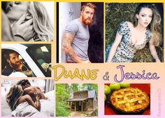 there are pictures of people and food in this collage with the words duane and jesica