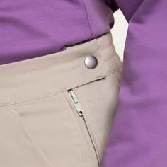 Zippers can pull from top & bottom. Bottom zipper creates large ankle openings, allowing the wearer to step into pants with shoes on Stretch waistband adjusts for all body types but looks just like a polished chino waistband Front magnet secures pants at waist Extra-comfortable, stretch fabric Uniquely designed ergonomic fit ensures pants won’t slide or bunch while seated (even when sitting for a long time) Extra-long (and discreetly hidden) zipper pulls Ideal fit for sitting (even for long dura Versatile Bottoms With Zip Fly For Spring, Versatile Spring Bottoms With Zip Fly, Versatile Spring Pants With Zipper Closure, Chinos For Women, Dress Pants For Women, Ladies Trousers, Body Types Women, Adaptive Clothing, Zipper Pants