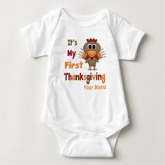 First Thanksgiving Baby T-Shirt Red Hair Baby, Bodysuit Diy, Unknown Creatures, Baby Jumper, Personalized Baby Clothes, Green Eggs And Ham, Baby Lion, First Birthday Outfits