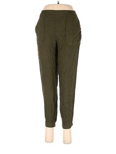 Zara Casual Pants Size: Medium Green Bottoms - used. No Fabric Content, Cropped, Chevron/Herringbone, High Rise | Zara Casual Pants - High Rise: Green Bottoms - Size Medium Luxury Green Zara Bottoms, Green Bottom, Herringbone, Casual Pants, Womens Bottoms, Women Handbags, High Rise, Zara, Size Medium