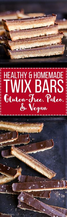 healthy and homemade twix bars made with cocoa and virgin chocolate