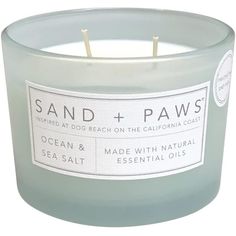 sand and paws candle with sea salt inside