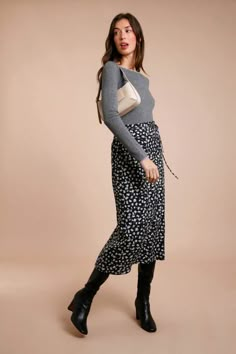 가을 패션, Knit Dress, Winter Outfits, Midi Skirt, Fashion Beauty, Personal Style, Outfit Inspirations, Fashion Inspo, Cute Outfits