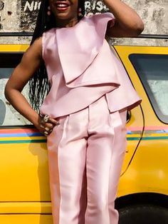 Stylewe offers stylish and concessional Shirts.. SPU: 111SH36F035, Color: Dusty Pink, Pattern:Plain, Neckline:Crew Neck. Classy Casual, Classy Casual Outfits, Church Outfits, African Fashion Dresses, African Dress, Workout Shirts, Stylish Outfits, Casual Fashion, Fashion Dresses