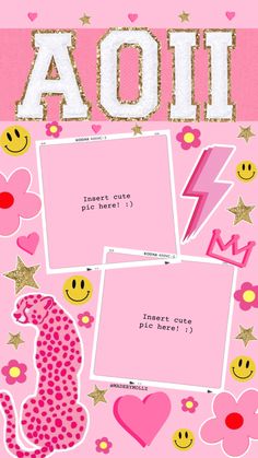 a pink poster with hearts, stars and smiley faces on the bottom half of it