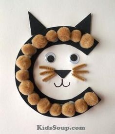 a paper plate with a cat's face made out of doughnuts on it