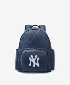 MLB_New_York_Yankees_Backpack_Navy Casual Bags With Zipper Closure For College, Casual College Bag With Zipper Closure, Navy Backpack With Zipper Closure, Everyday Backpack With Embroidered Logo, College Backpack With Zipper Closure, College Backpack With Standard Shape, Travel Backpack With Embroidered Logo, Montana West Purse, Ny Logo