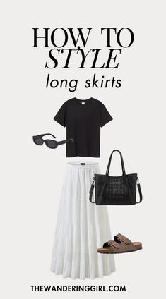 Long Skirt Outfits Casual, Classy Long Skirt, Long Skirt Outfit Ideas, Chic Long Skirt, Tie Dye Long Skirt, Fashion Mistakes Woman, Long Skirt Outfit, Casual Classy Outfits, Long Silk Skirt