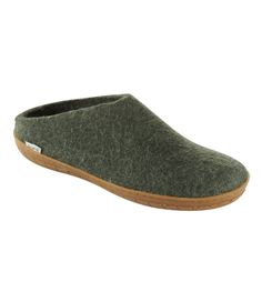 These premium wool felt slippers are so warm and comfortable you'll wear them all winter long. A sturdy rubber outsole provides traction. Felted wool upper and lining are superwarm and comfortable. Rubber outsole for slip resistance. Shaped to follow the contours of your foot so they stay on securely. Imported. Felt Slippers, Slippers For Men, Men's Slippers, Wool Slippers, Felted Slippers, Open Toed Heels, Long A, Crochet Slippers, Slipper Shoes