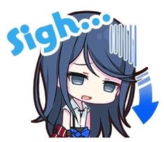 an anime character with long black hair and glasses on her head, has the word signboom in front of her face