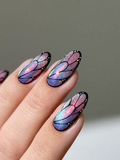 Aistė ❣︎ on Instagram: "🦋💕🧚🏻‍♀️✨ I felt like putting fairy wings on again, and I love this version even more 🥹   so dreamy and magical, with even more shifting colors to be mesmerized by 🫧  *products used are linked on my amzn in the bio  _____ (*aff) #bluenails #pinknails #glitternails #sparklynails #butterflynails #springnails #nailinspo #nails #ombrenails cute nails , almond nails , nail art tutorial, pastel nails iridescent #fairycore #fairynails #pastelnails purple" Brush Nail Art Simple, Acrylic Removal, Acrylic Application, Nail Design Video, Fantasy Nails, Long Nail, Nail Art Videos, Butterfly Nail, Sparkly Nails