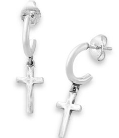 From James Avery&#x2C; the Horizon Cross Hoop Earrings features:Hoop earringsSterling silverPost closureApprox. 1.06" length Crafted in America using the world's finest materials. James Avery Earrings, Sterling Silver Jewelry Earrings, Earrings Hoops, James Avery, Christmas 2024, Accessories Jewelry Earrings, The Horizon, Jewelry Earrings Hoops, Dillard's